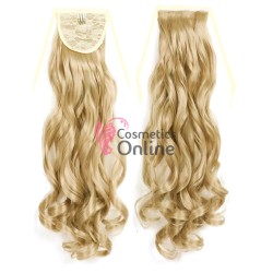 Extensie de par coada ondulata cu snur 70 cm Blond Deschis Mixt CYF7132j15613